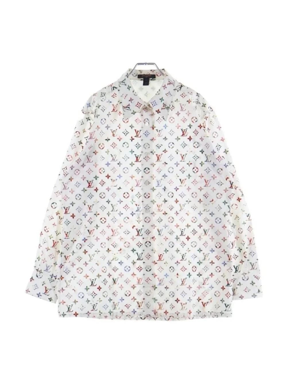 Louis Vuitton Monogram Allover Print Flower Pattern Scarf Long Sleeve Shirt